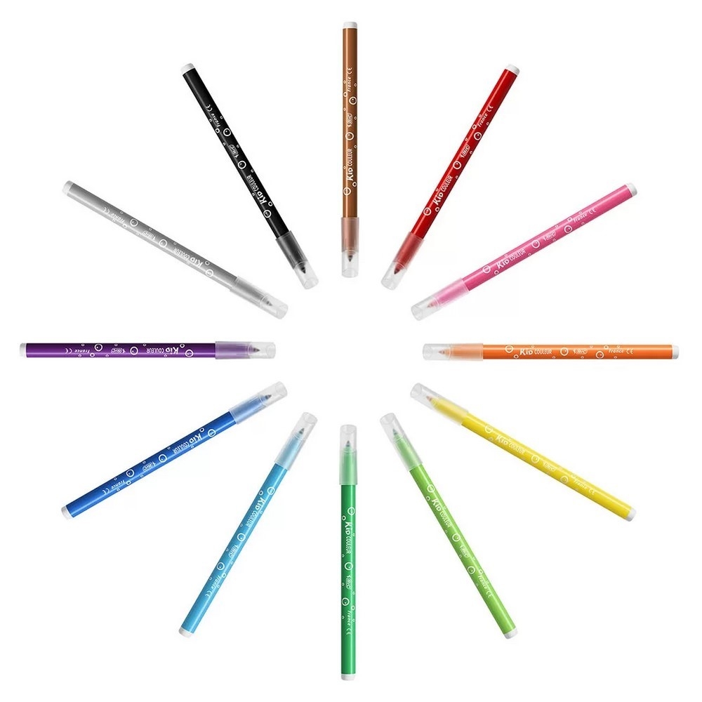 Caneta Hidrográfica Bic Kids Ponta Média 12 Co | BIC | Nagem