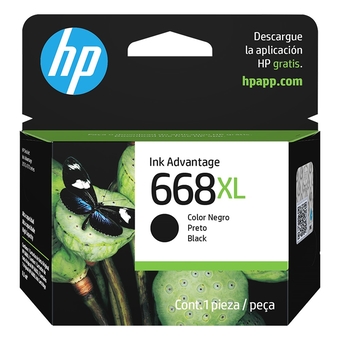 Cartucho HP 668XL Preto Original 7FP39VL Para HP Deskjet Ink Advantage 2975, 4370 series
