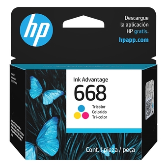 Cartucho HP 668 Colorido Original 7FP36VL Para HP Deskjet Ink Advantage 2975, 4370 series