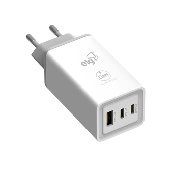 Carregador de Parede ELG Universal 2 Saídas USB-C 1 Saída USB-A W65GAN
