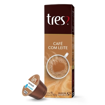 Cápsula Tres Corações Café com Leite com 10 Unidades