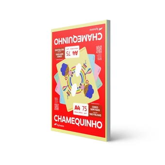 Papel Chamequinho A4 75g/m² 210mm x 297mm 4 Cores 100 Folhas