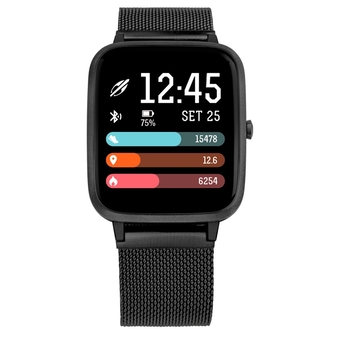 Smartwatch Mormaii Life Pulseira de Aço Bluethooth com Monitoramento Cardíaco e GPS Preto